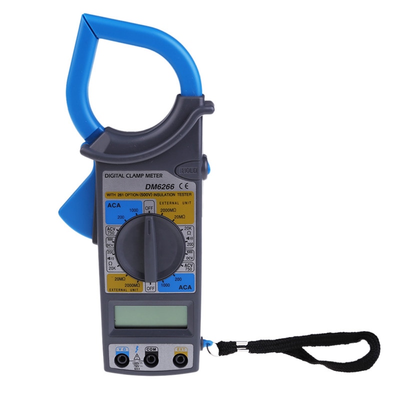 DM6266 Lcd Digitale Stroomtang Ac/Dc Stroom Spanning Weerstand Tester 1999 Counts True Rms Multimeter Meten Fluk hr: Default Title