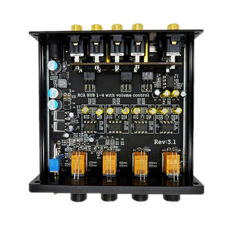 Commutateur HIFI sans perte 1 entrée 4 sorties RCA HUB Audio, sélecteur de Signal, commutateur de Source, amplificateur de Volume,