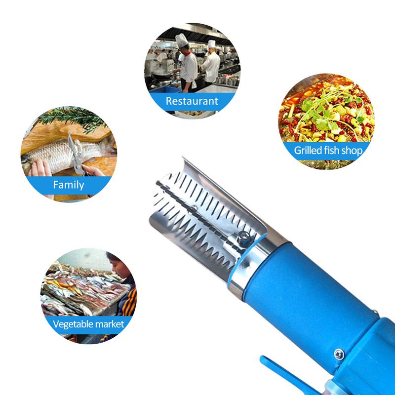 Electric Rechargeable Fish Scaler Waterproof Handheld Automatic Fish Skin Deslagger Scale Scraper Blade Home Scaling Cleaner