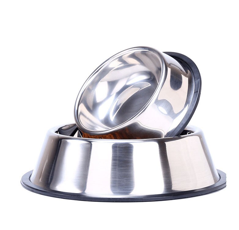 1PC Silver Color Dog Puppy Cat Pet Animal Cage Hang-on Bowl Feeding Food Water Dish Round Stainless Steel Bowl