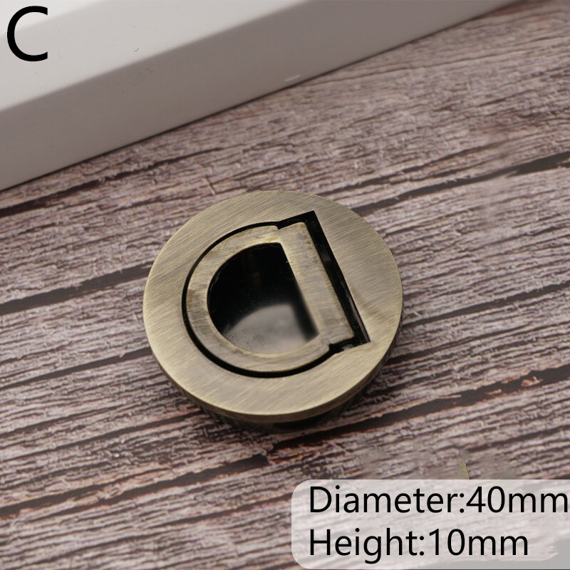 Nordic Simple Hidden Door Handles Stainless Steel Recessed Flush Pull Cabinet Invisible Round Door Handle Pull Hardware: C