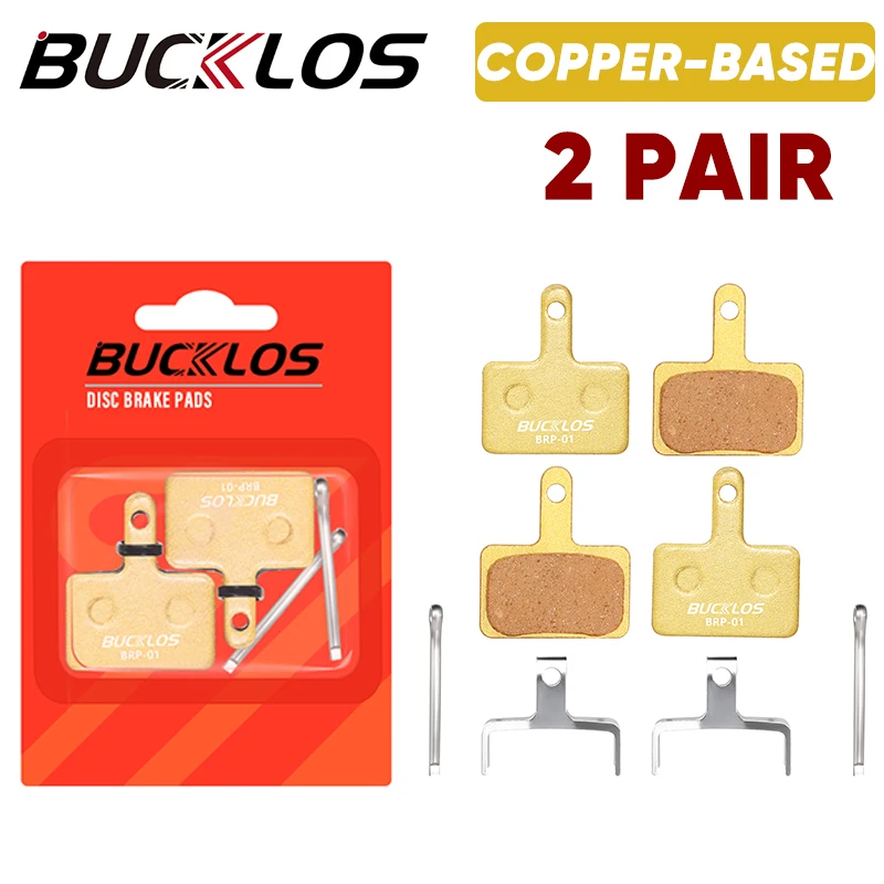 BUCKLOS Bicycle Brake Pads for Shimano B01S MT200 XOD E-bike Resin Semi-Metallic MTB Hydraulic Disc Brake Pad Bike Brake Parts: black