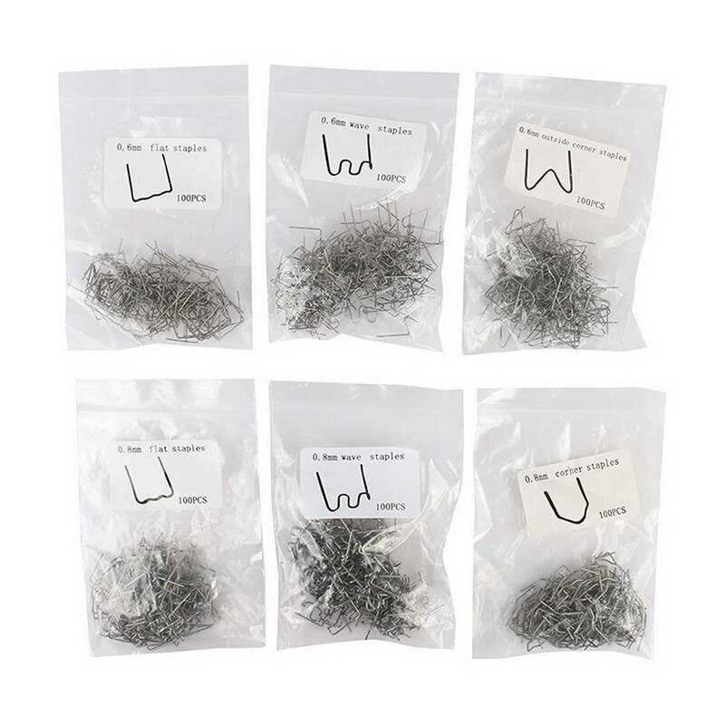 100/500Pcs Nietmachine Plastic Reparatie Standaard Pre Cut Wave Nietjes Bumper Carrosserie Reparaties 0.8Mm Wave Nietjes rvs