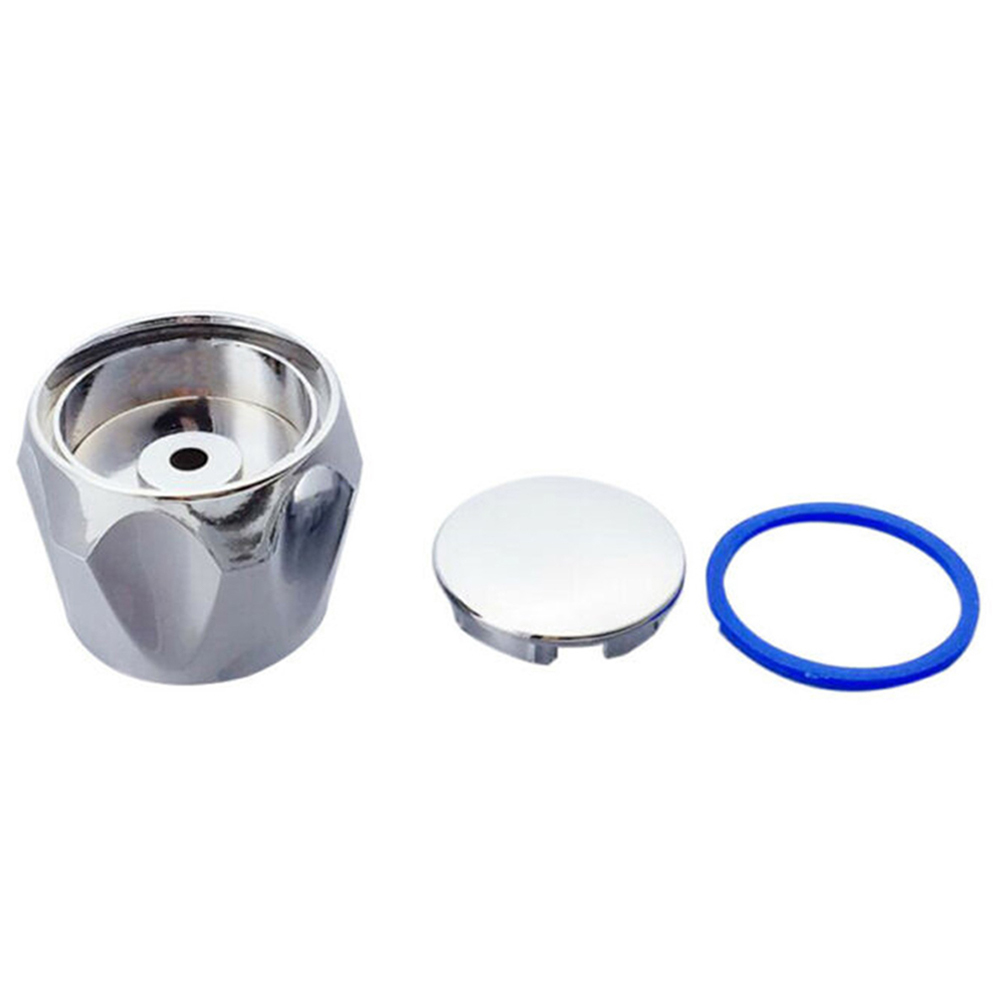 Koude Kraan Slingerknop Universele Vervanging Handvat Zilver Tone Rood + Blauw 2 Stks/set Kraan Knop Handvat Badkamer Accessoires
