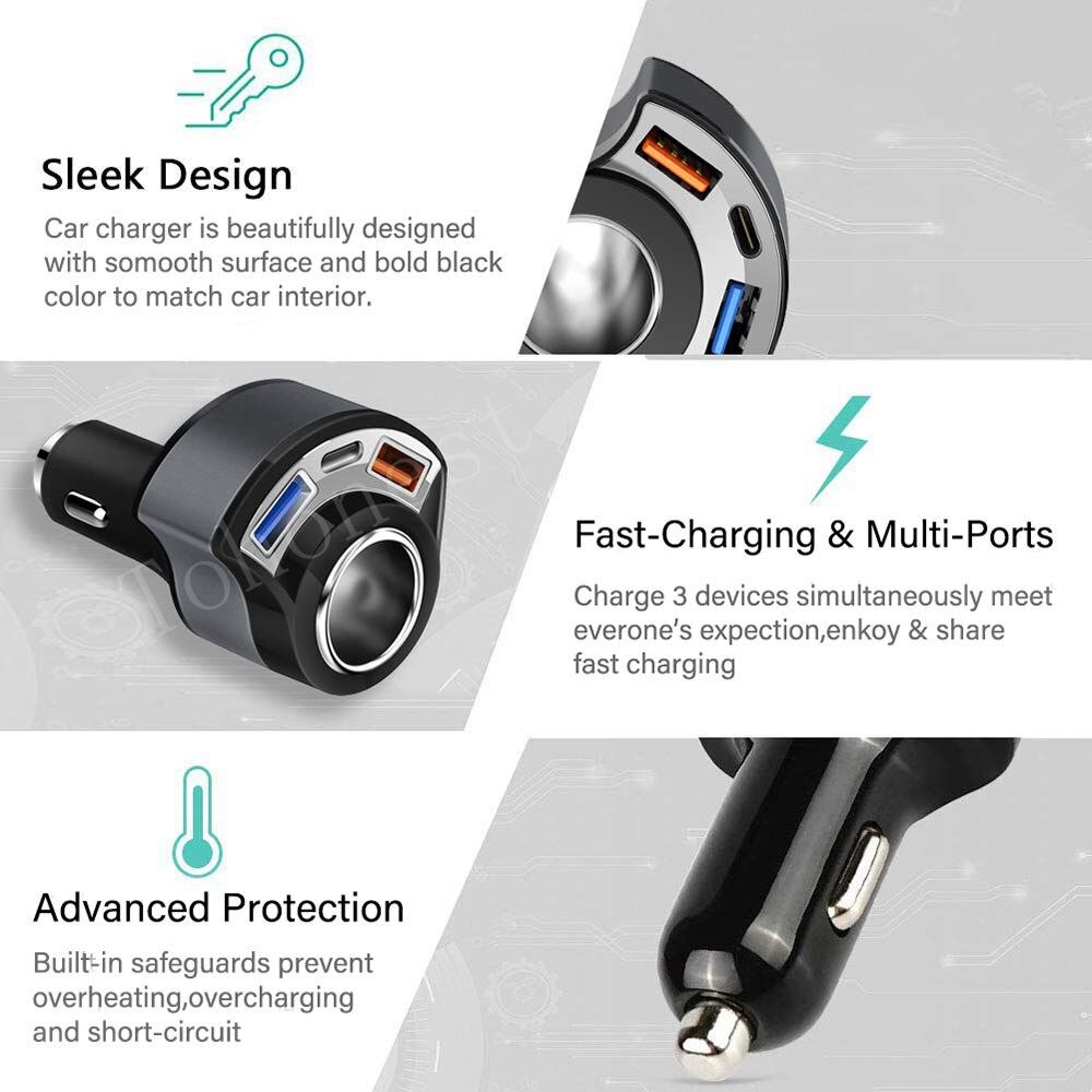 Quick Car Charger Usb Type C Lader Mini Qc 3.0 Usb Adapter Plug Fast Charger Voor Iphone Samsung Xiaomi Mobiele auto Usb Lader