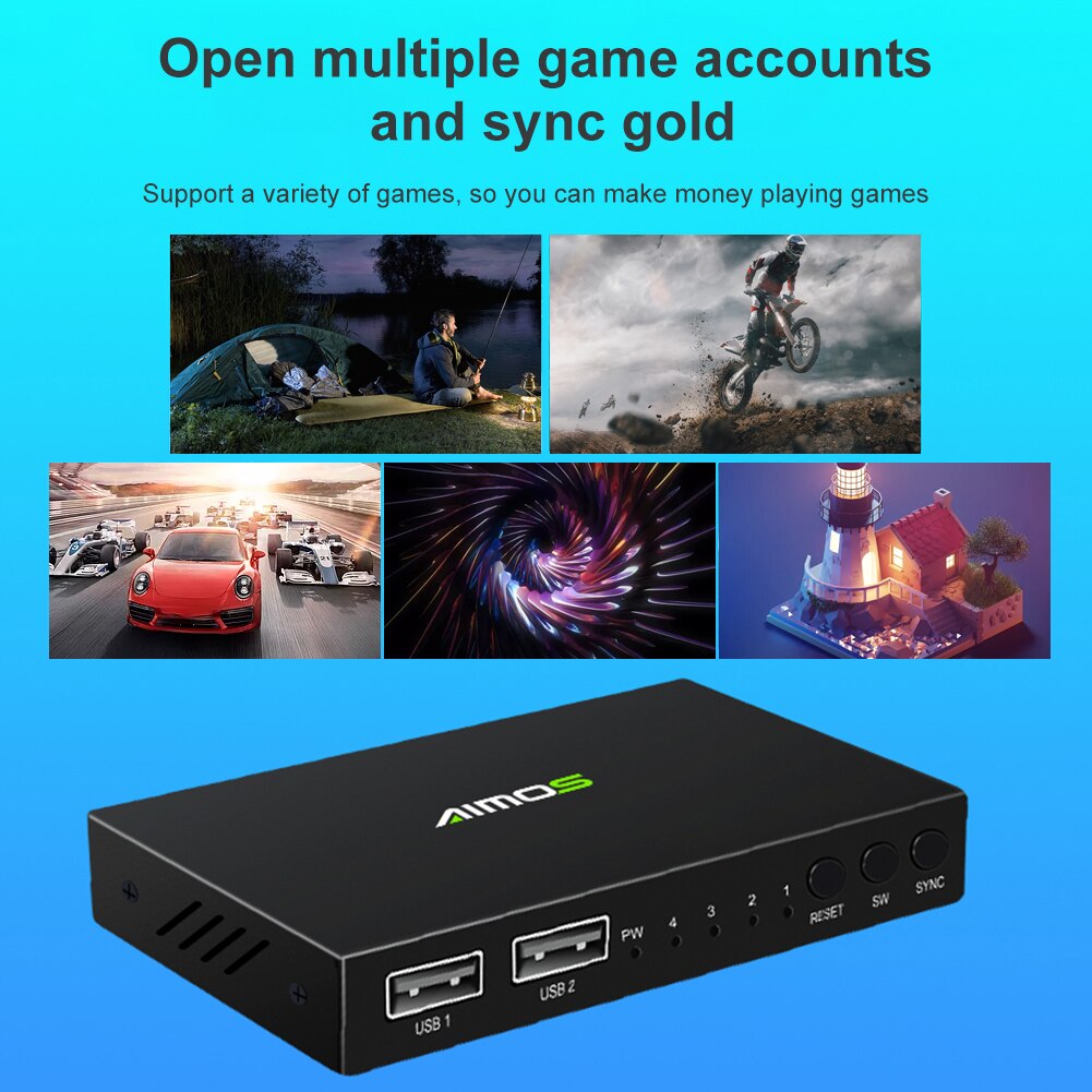 Maus Synchroniser Controller mit one-taste vier-port USB Tastatur KVM Switch Splitter Computer Synchronizer USB Synchronizer