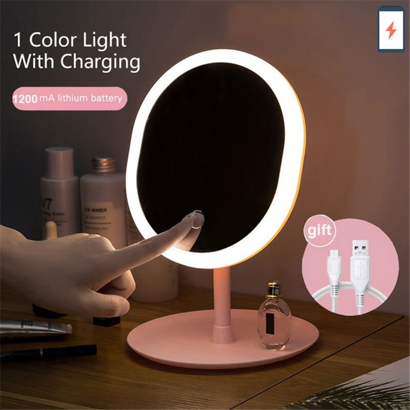 Makeup mirror with led mirrors 5 times magnifier standing mirror touch screen vanity mirror With lights desk cosmetic mirrors