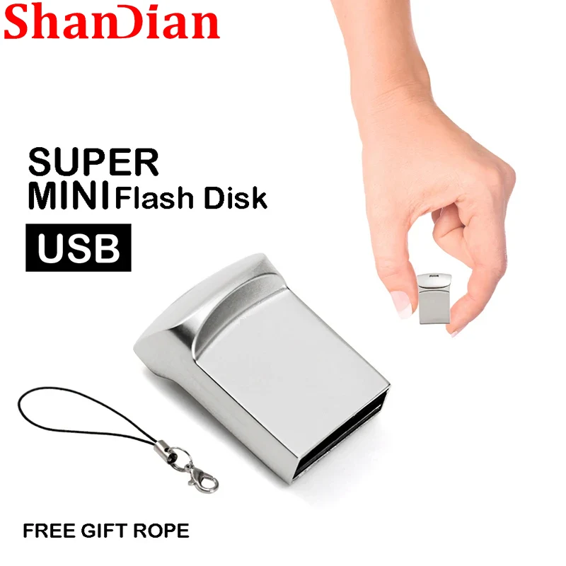 Shandian Flash Disk Ultra Mini Usb Flash Drive Memory Stick Pen Drive 4Gb 16Gb 32Gb 64gb Pendrive Flash Drive Met Touw