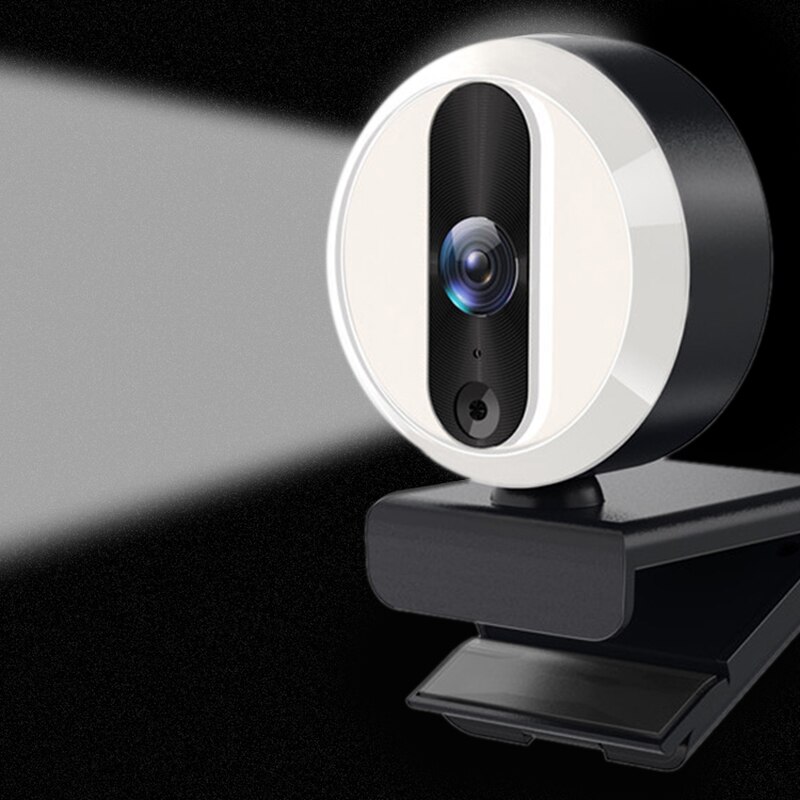 2K HD USB Dual Microphone Real-Time Webcam USB Computer Camera with Fill Light for PC USB Plug and Play