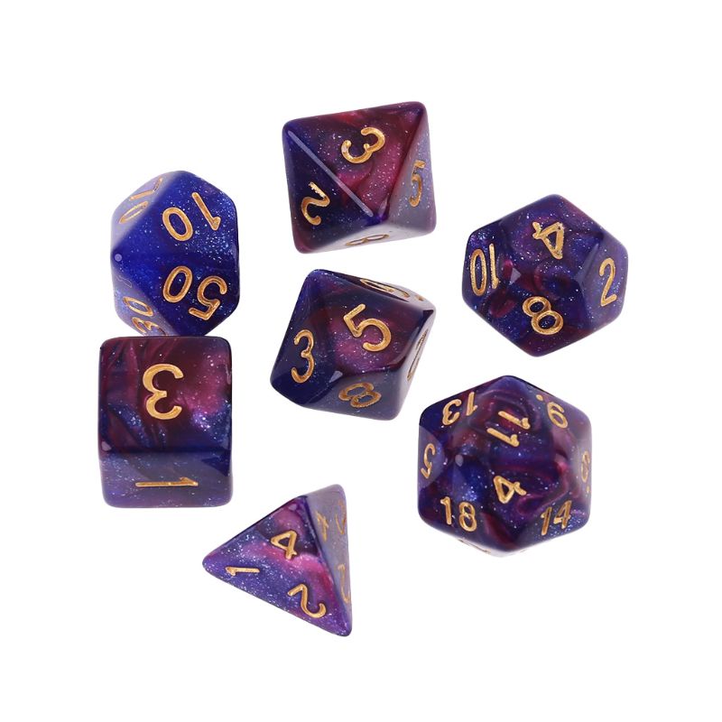 26/7Pcs Acrylic Dice Digital Dice Black Purple Gold Points D4 D6 D8 D10 D12 D20 KTV Bar Nightclub Entertainment Tools Adult Toys: 5