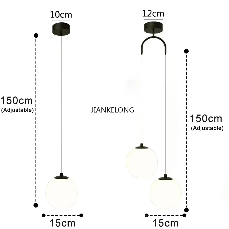 Moderne Glas-LED-Pendelleuchten Nordische Wohnzimmer-Schlafzimmer-Beleuchtung Innenbeleuchtung Restaurant Bar Heim-Dekor Hängelampe 220V