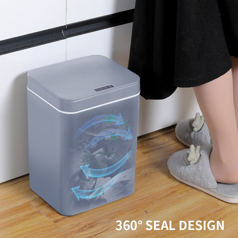 14/16L Intelligent Trash Bin Smart Automatic Trash Bins Induction Waste Bins Home Living Room Kitchen Bedroom Bathroom Trash Can