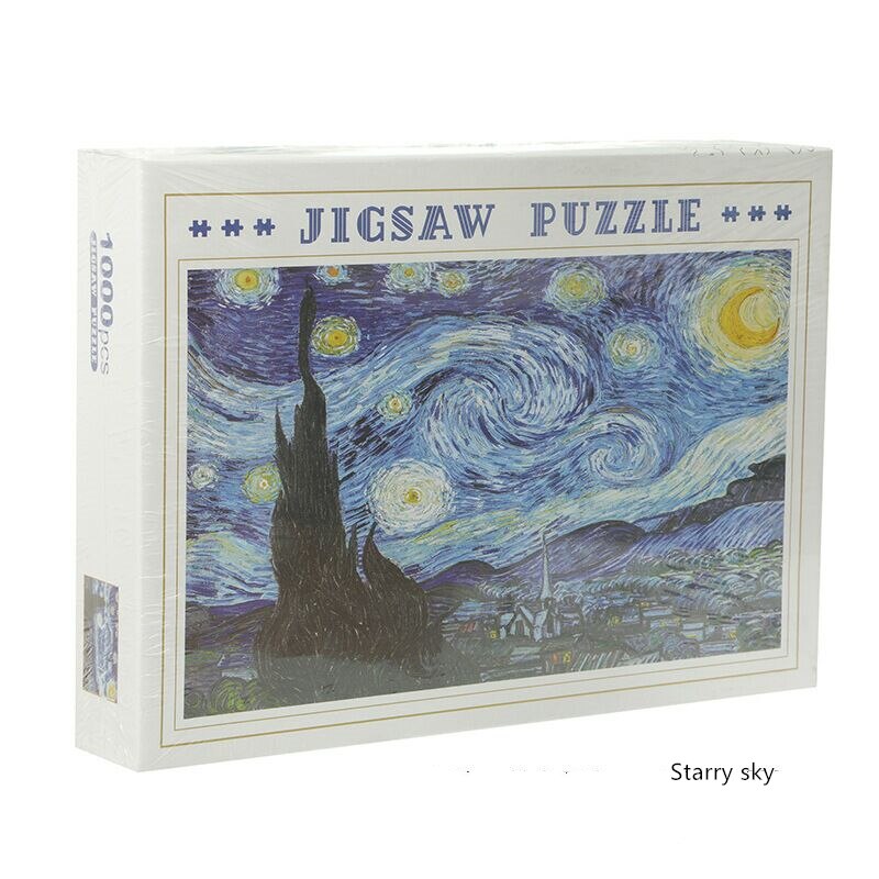 Landscape Jigsaw Puzzle with Picture Puzzle 1000 Pcs Mini Paper Assembly Puzzle Toys for Adults Children Educational Games Toys: Starry sky