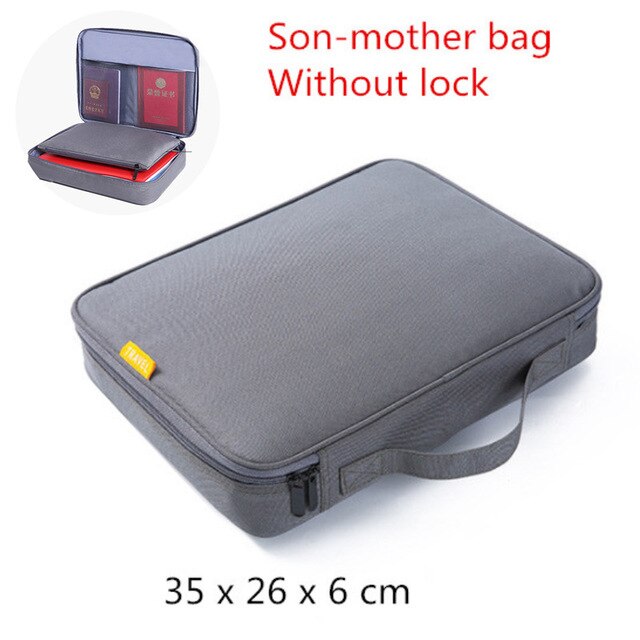 Tasche Ordner für Dokumente Organizer Lagerung Tasche Kasten fallen Abdeckung Halfter A4 Geldbörse Heimat Büro Sicher Zubehör Liefert: F grau