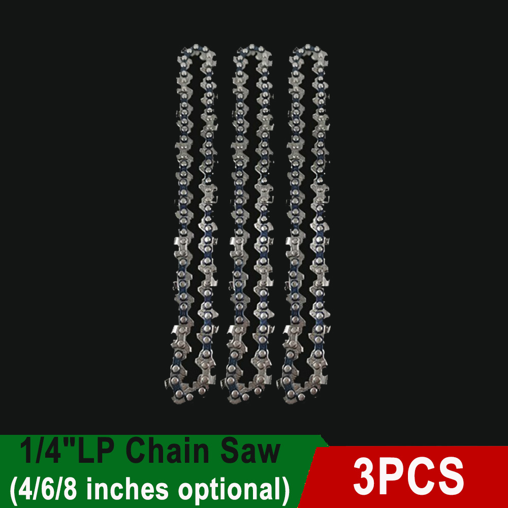 4"/6"/8" Inch Chain Saws Blade for Cutting Wood 1/4"LP 0.043" Gauge 28/37/45DL Mini Chainsaw Chains Electric Chains Replacement