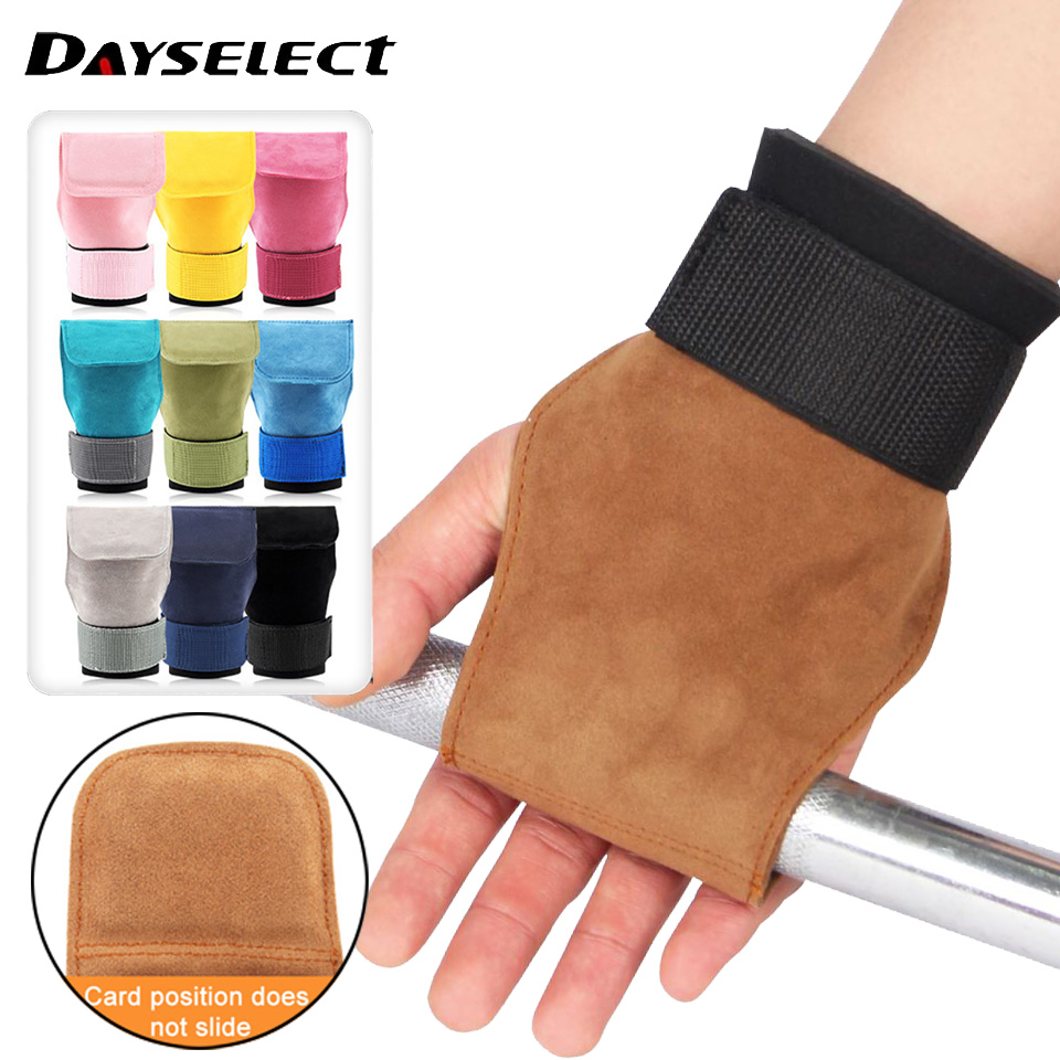 1Pcs Koeienhuid Gym Handschoenen Anti-Slip Gewicht Power Riem Lifting Pads Deadlift Riem Workout Crossfit Fitness Handschoenen Palm bescherming