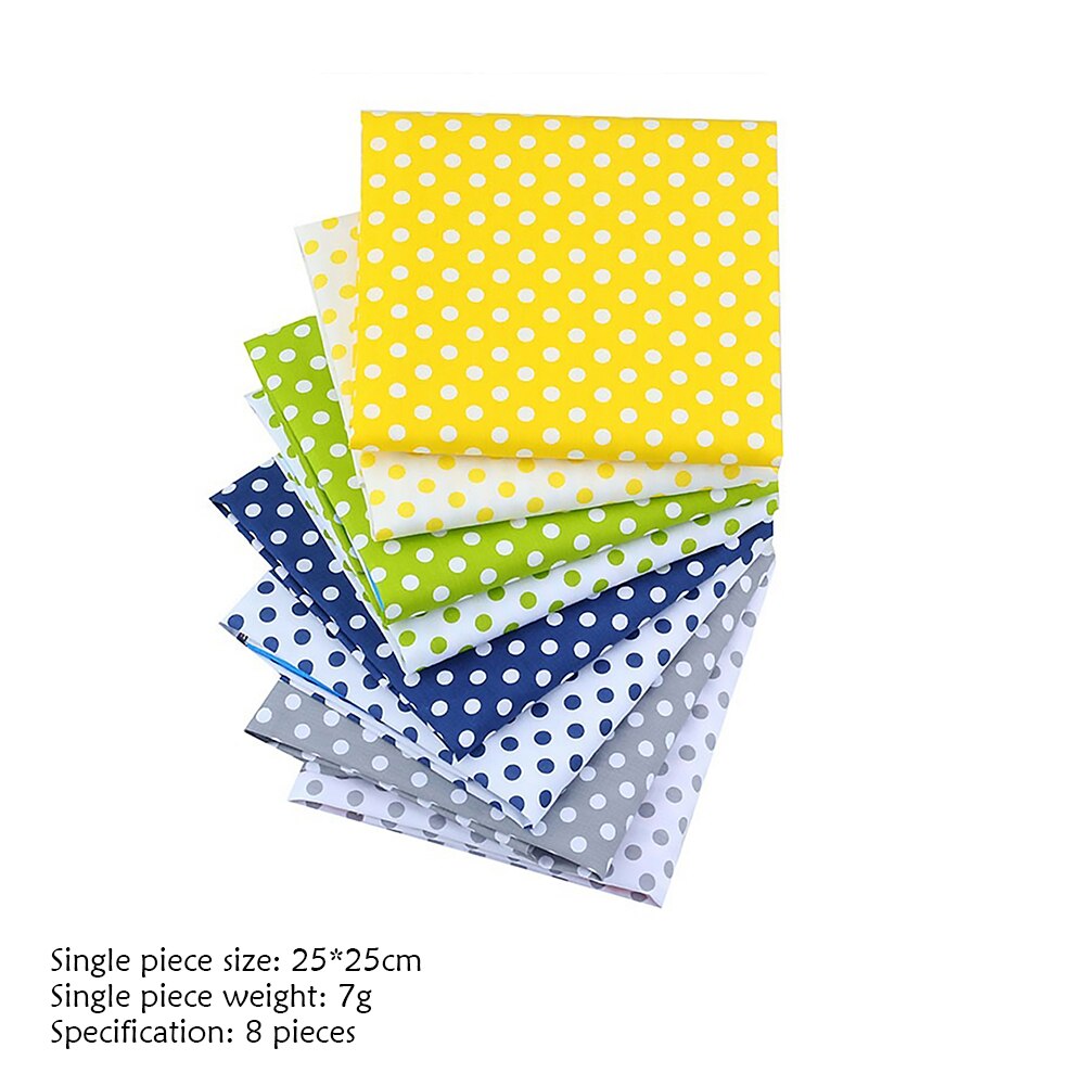 8 Stuks Zachte Ademend Katoen Doeken Patchwork Textiel Materiaal Gedrukt Doek Naaien Quilten Stof Voor Patchwork Diy Handgemaakte: Blauw