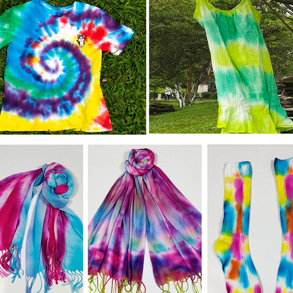 Tie-dye Tools Kits T-Shirt Fabric with Wood Chips Rubber Bands Gloves Squeeze Bottles Aprons Various Tie-dye Kits for Kids Adult