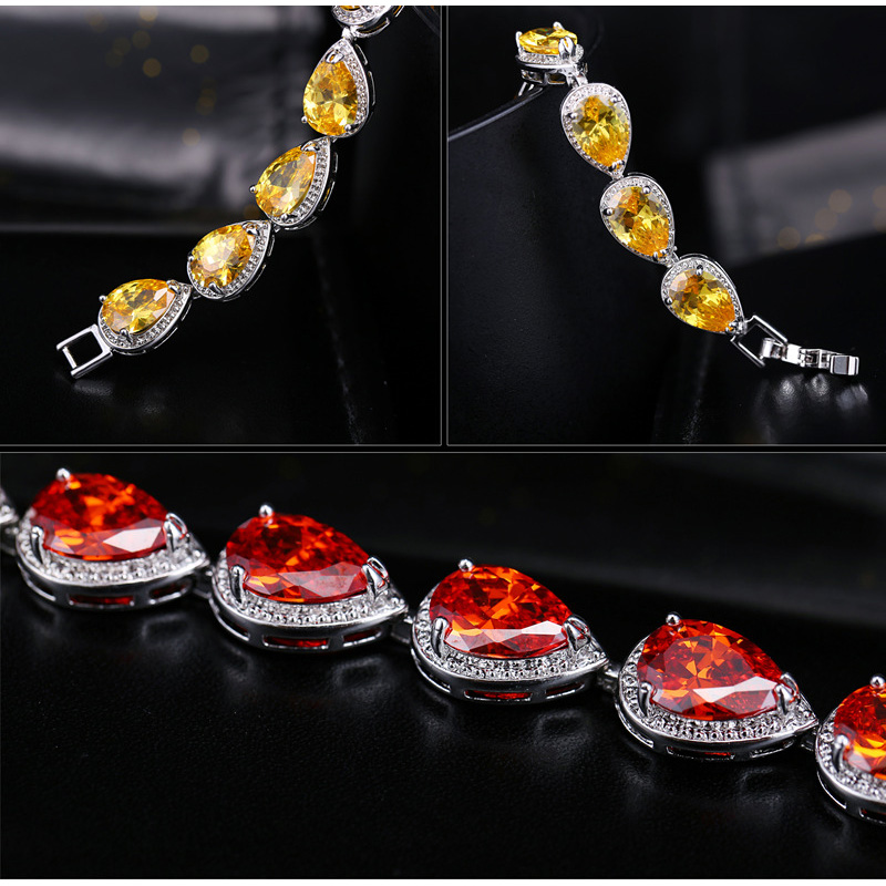 CWWZircons 2024, accesorios de para mujer, pulsera de piedra CZ con forma de gota de agua de circonia cúbica de lujo para joyería de boda nupcial CB135