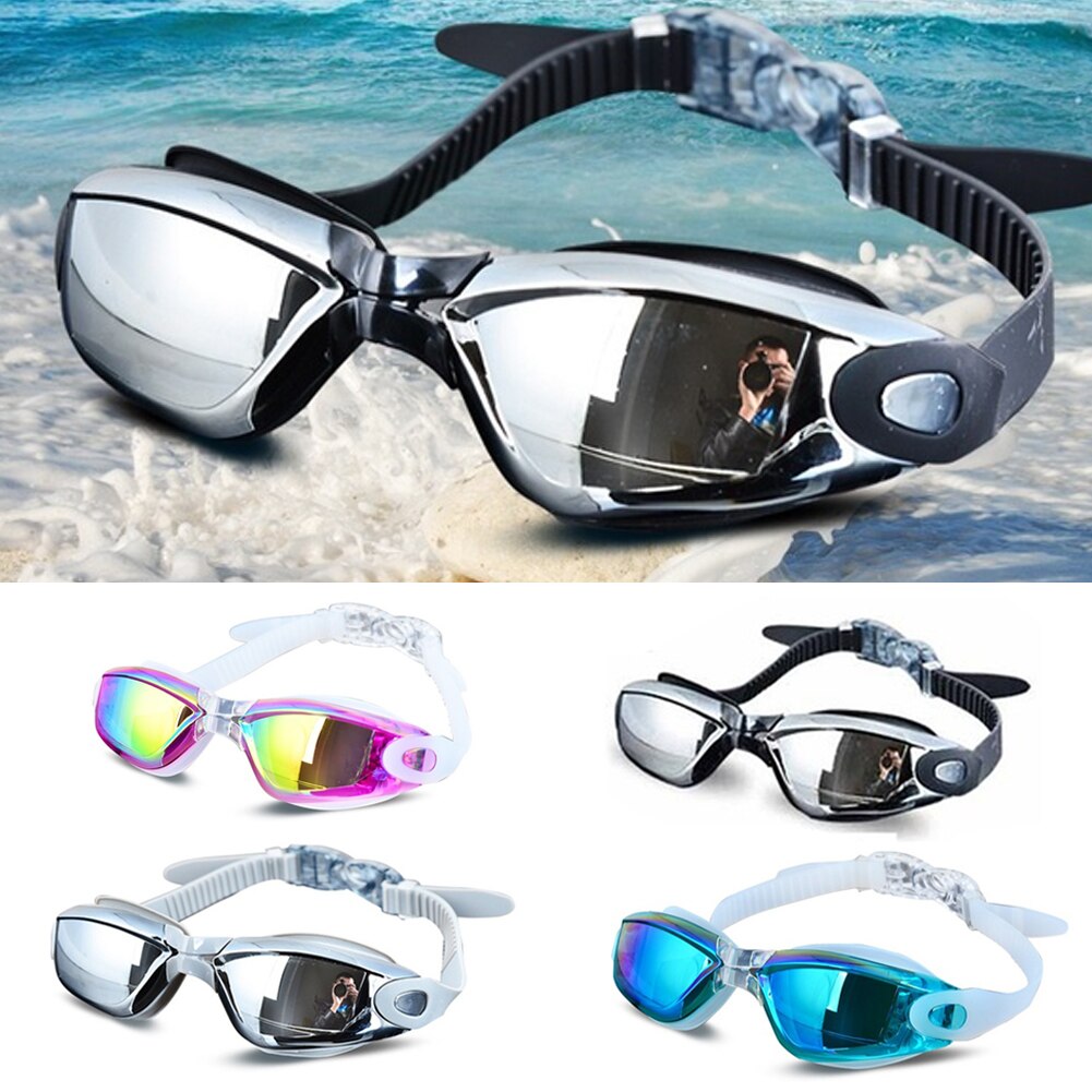 Anti-uv Galvanik Anti-Nebel-Badeanzug Gläser Schwimmen Tauchen Einstellbare Schwimmen Brille Damen Männer Schwimmen Goggle Ohr Stecker