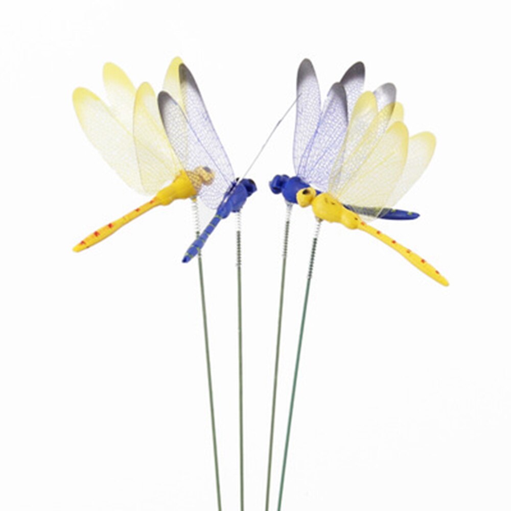 12 sztuk sztuczne ważka motyle ogród dekoracji na zewnątrz symulacja ważka stawki podwórku roślin trawnik dekoracje Stick