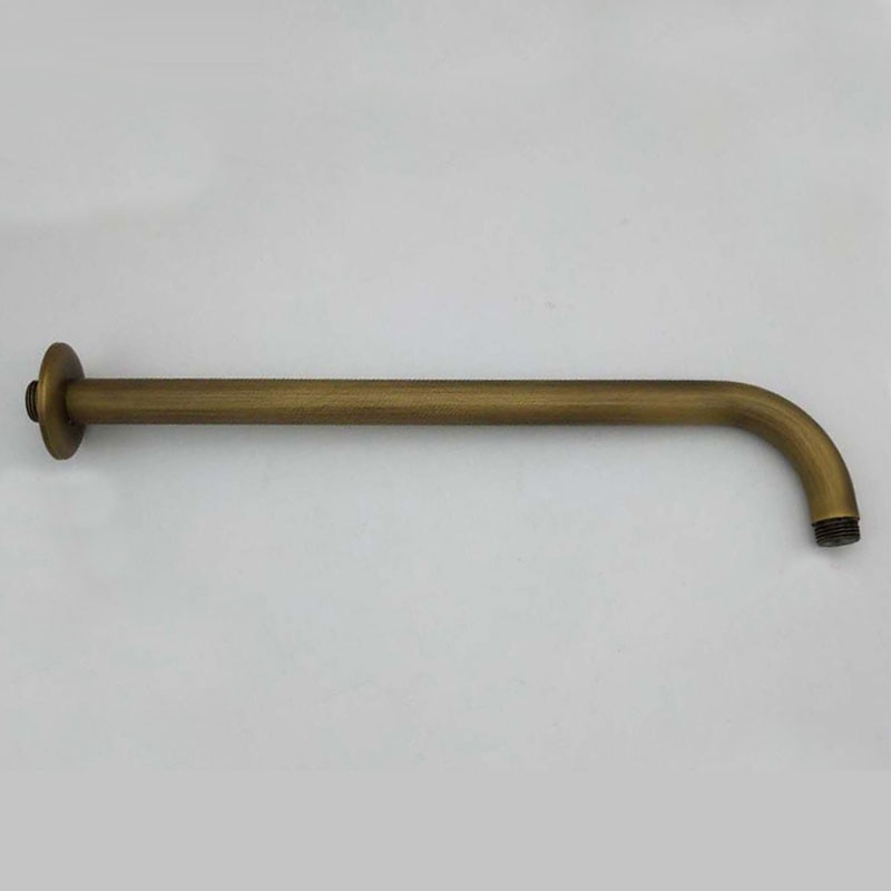 Antique Brass Wall Shower Head Extension Pipe - 12&quot; Long Shower Arm Arm Bathroom Accessories Khh104