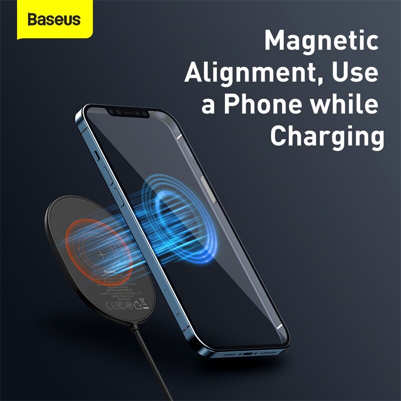 Baseus 15W Draadloze Oplader Magnetische Snelle Opladen Quick Charge 1.5M Pd Usb C Kabel Voor Iphone 12 13 pro Max Qi Draadloze Oplader
