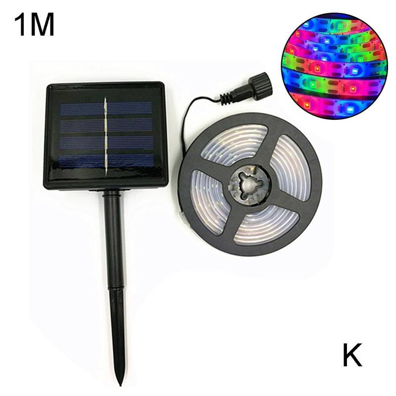 Solar Powered 3/4/5/10M Strip Light Outdoor RGB 2835 Backlight Tape Ribbon Decor LED Flexible Garden Strip Lighting Waterpr U6S2: 1MRGB