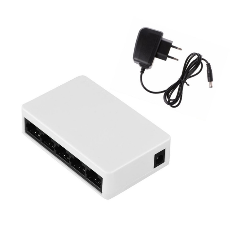 Mini Netzwerk Schalter 5 Hafen 10/ 100Mbps schnell Ethernet Netzwerk Schreibtisch schalten LAN Hub/Voll-oder Halb Duplex austausch, EU/uns/UK Stecker