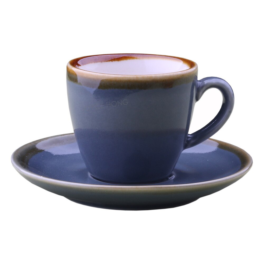 Ceramic Cappuccino Cups, Coffee Cups, White Tea Cup Set, British Coffee Cups, Porcelain Tea Set, Latte Cups, Espresso Mug: 90ml-Blue
