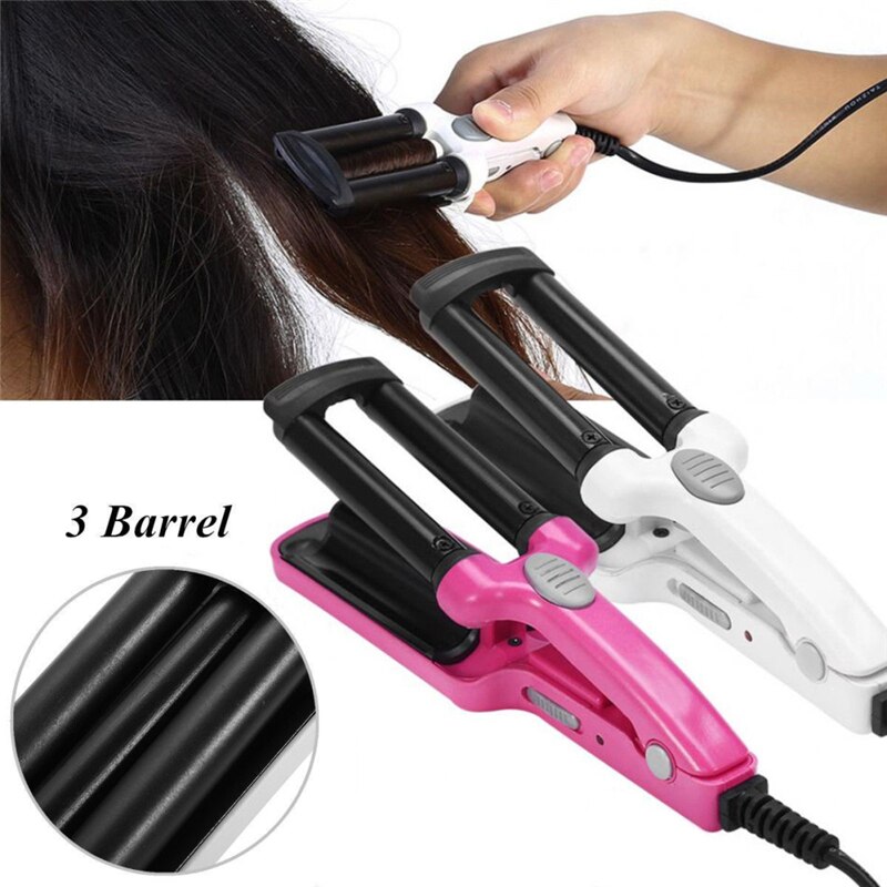 3 Barrels Ceramic Hair Curler Crimper Curling Iron Tong Waving Wand Roller Salon Mini Hair Straightener Corrugated Curling Iron