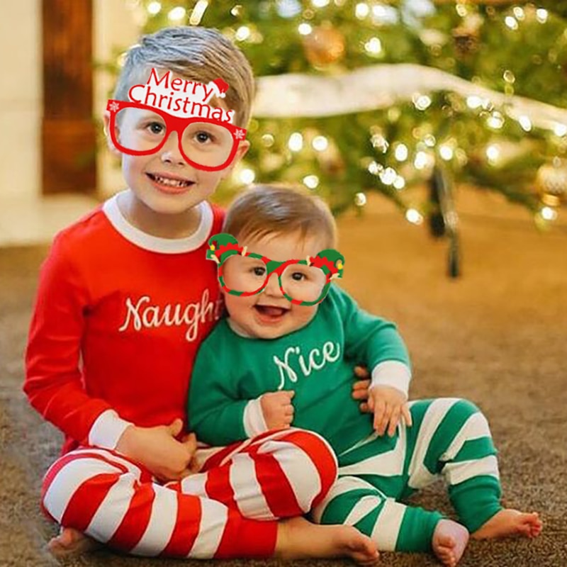 Gafas navideñas con marco de Papá Noel y muñeco de nieve para niños, decoración navideña, 9 Uds.,