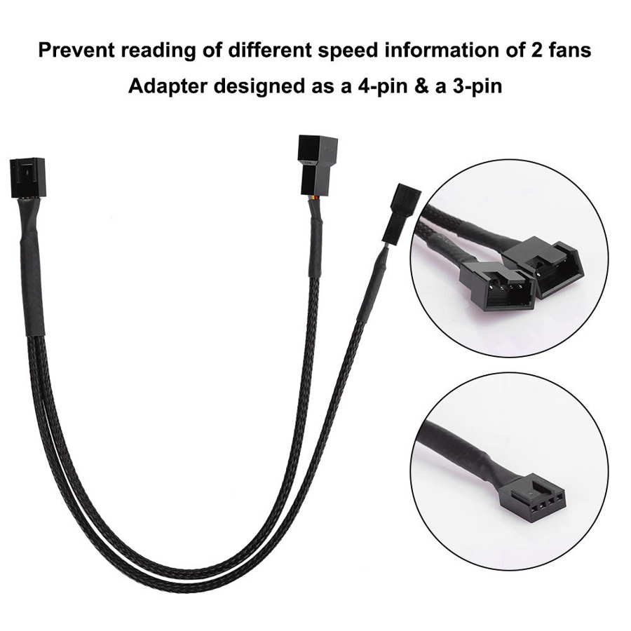 Pwm Fan Kabel Fan Draad Computer Moederbord Kabel 3 Pwm Koellichaam Adapter Cord Black 2 In 1 4 Pin