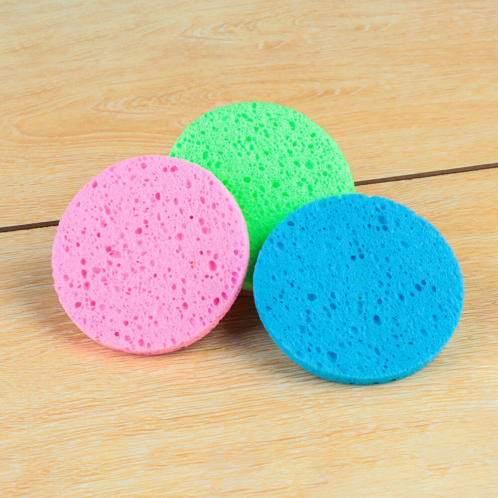 5 pièces 6/7/8/9/10cm visage rond démaquillant outils naturel pâte de bois éponge Cellulose compresse cosmétique bouffée Facial lavage Spong