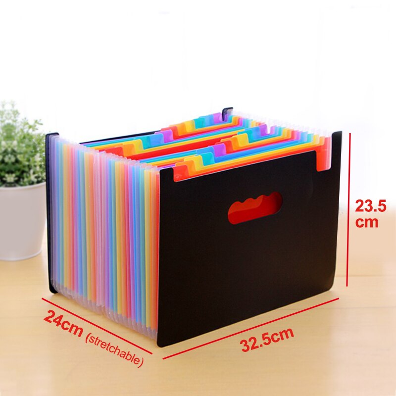 HWDID plastic A4/a4 expand document/file folder/organizer/case for documents/expanding/file foldable 24 pockets extension folder