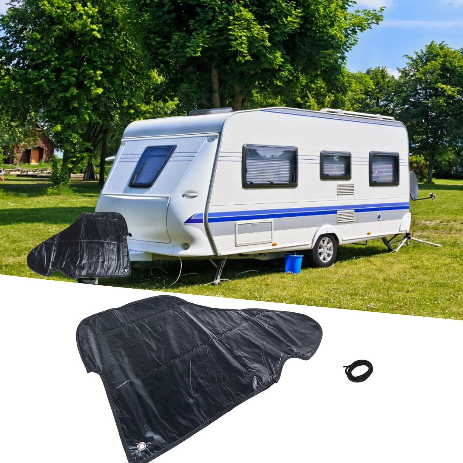 Caravan Trailer Hitch Vinyl RV Tripod Dust Rain Protective Cover Waterproof Caravan Trailer Hitch Cover Rain Dust Protector Cove