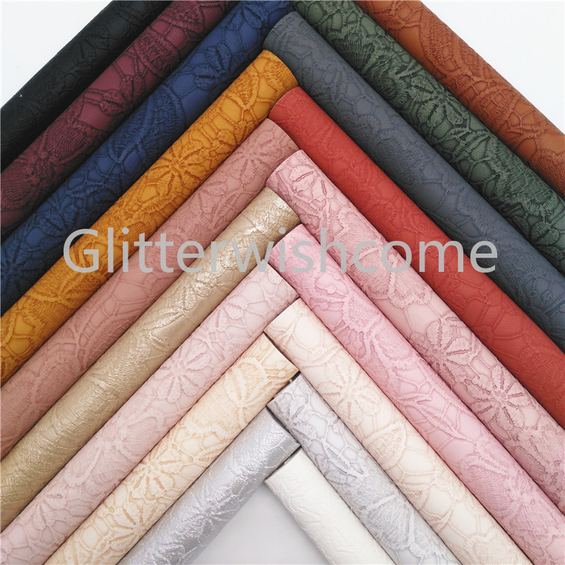 Glitterwishcome 21X29CM A4 Size Vinyl Voor Bows Iriserende Reliëf Bloemen Leer Stof Kunstleer Lakens voor Bows, GM604A