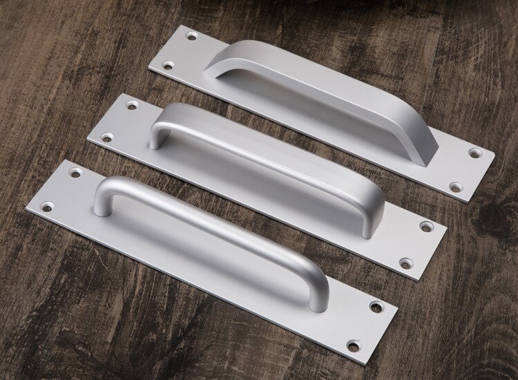 Mat aluminium Black Schuur Deur Handvat Schroef Pull Handvat voor Schuifdeuren Schuur Deur Closet Houten Poort Fire deurklink