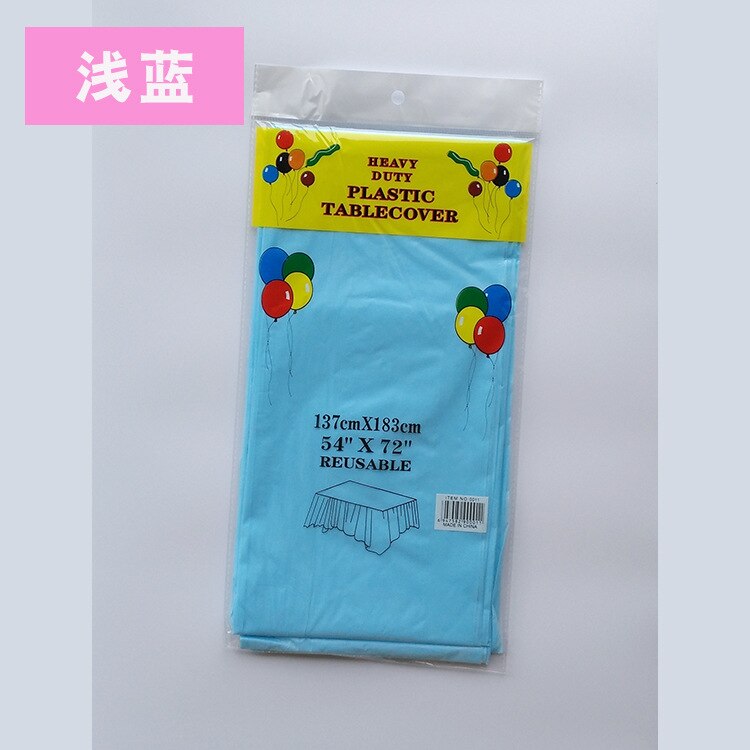10pcs Disposable tablecloth party tablecloth PE waterproof plastic birthday dessert table plain color banquet tablecloth: sky blue