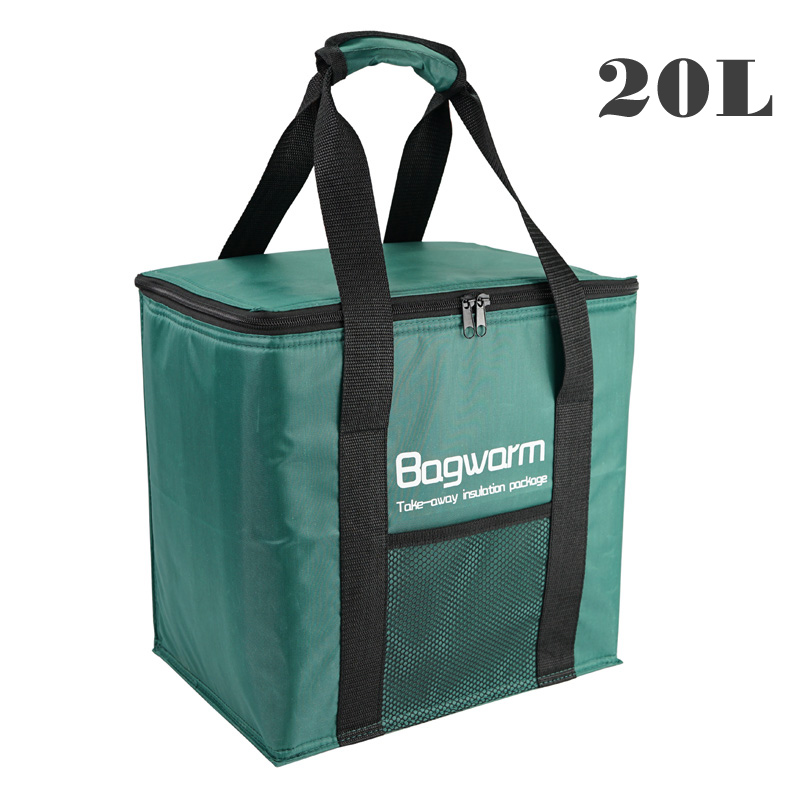 20L Opvouwbare Koeltas Dikker Aluminiumfolie Thermische Zak Voedsel Draagbare Picknick Lunch Thermo Cooling Isolatie Functionele Zakken: Dark green