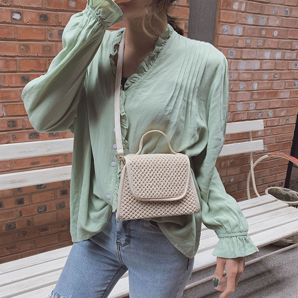 Vintage rotin sac femme été tissé sac à bandoulière femme fait main sac à main fourre-tout femme sacs sur épaule bolso mimbre redondo