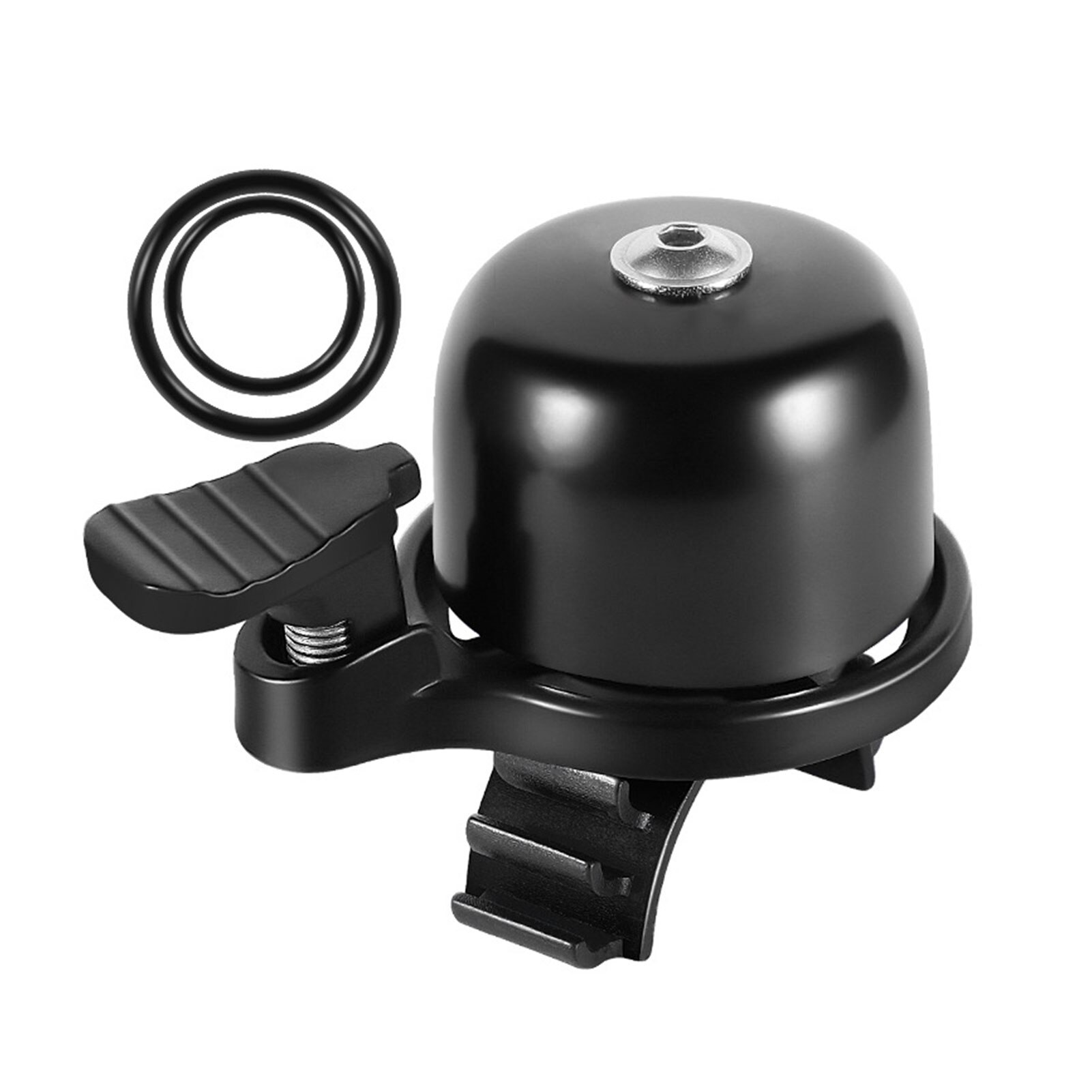 Accesorios ligeros y prácticos para ciclismo, claxon de cobre, alarma de tono fuerte para manillar de bicicleta de montaña para adultos y niños: Negro