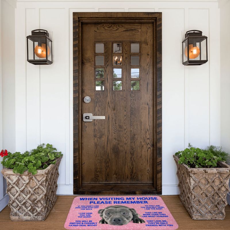 Staffordshire Bull Terrier Dog Quotes Front Door Mat Anti-Slip Outdoor Quick Dry Doormat Kitchen Bedroom Entrance Rug Carpet