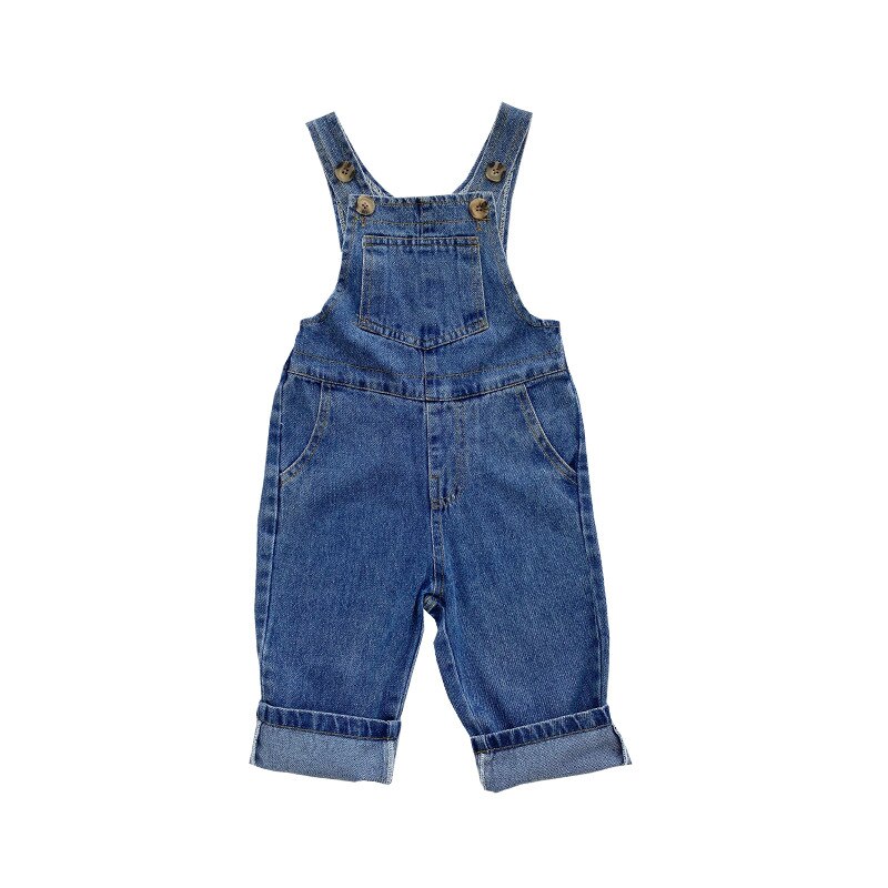 WLG Delle Ragazze Dei Ragazzi Tute E Salopette Pantaloni Dei Capretti di Autunno della Molla Del Denim Blu Grande Tasca Del Bambino in Generale Casual Tutti Abbinare I Vestiti per 1-6 anni: 3T