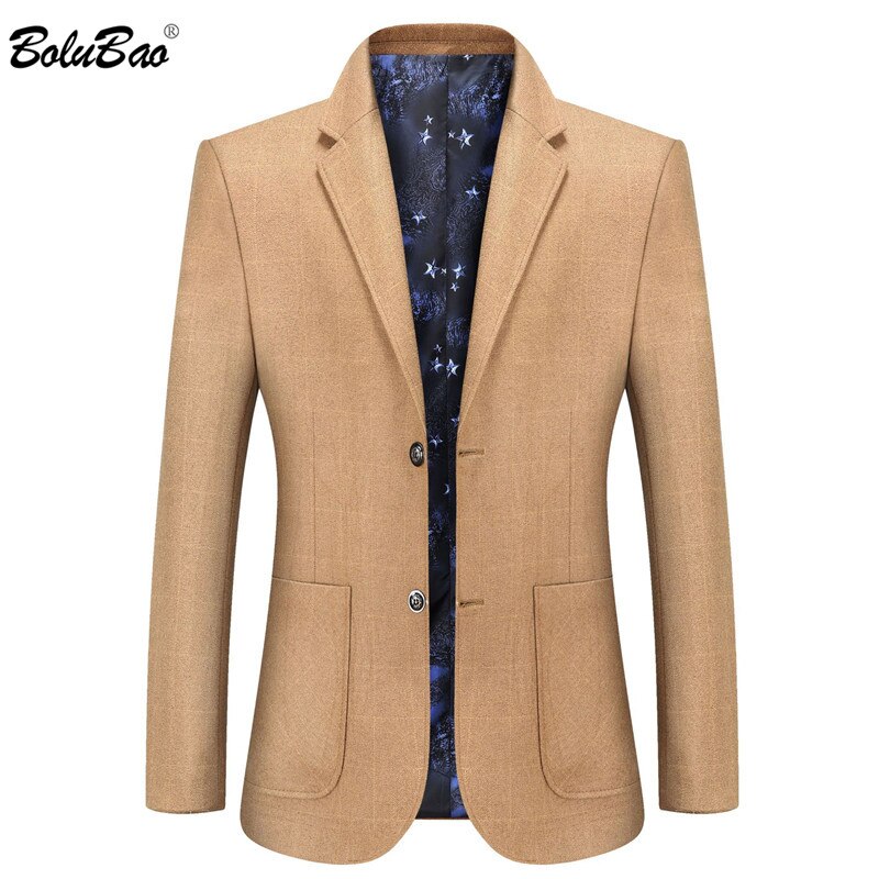 BOLUBAO hommes Blazers occasionnels hommes couleur unie grande poche costume manteaux printemps automne Blazers manteau mâle