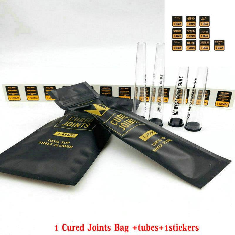 West Coast Cure 3PCS 1PCS CURED JOINTS BAG +PLASTIC TUBES Packaging moonrock Preroll Pre-rolled tube packaging