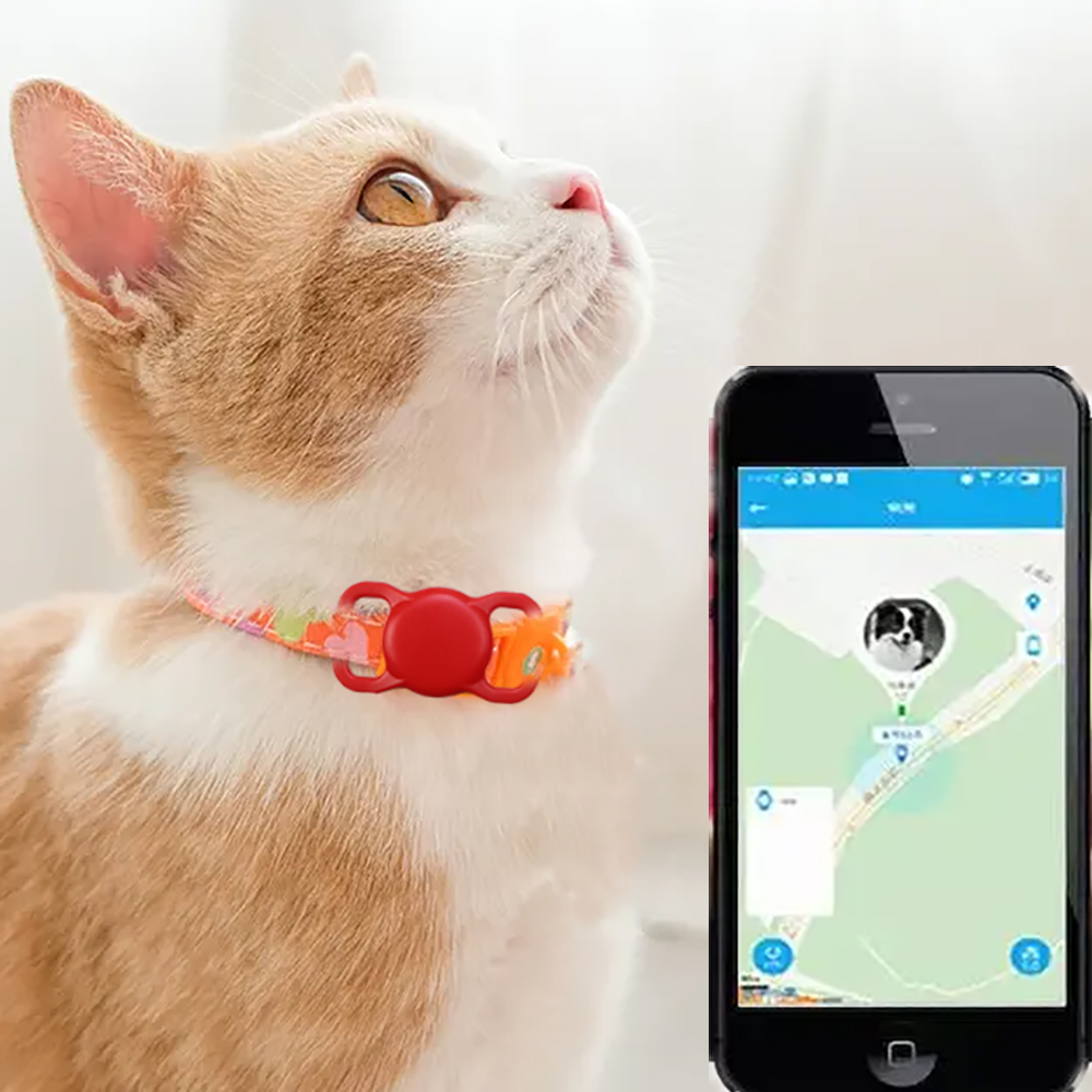 Airtag Haustier verlieren nachweisen Silikon Schutzhülle Hund und Katze verlieren nachweisen GPS leuchtend Apfel AirTag Fall Kragen Tracker Schutz