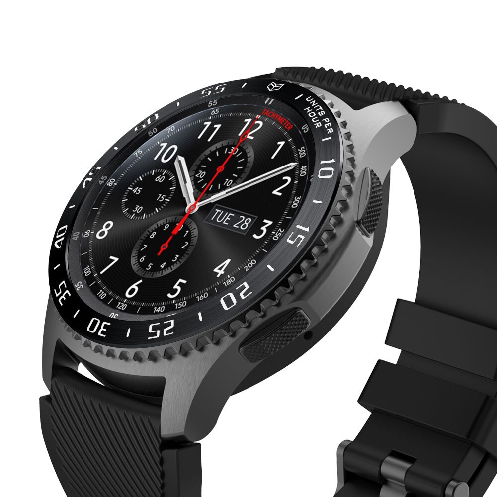 Cubierta de bisel de 22mm para Samsung Galaxy Watch, 46mm/ Gear S3 Frontier Bezel Ring, cubierta adhesiva, Círculo de protección de acero antiarañazos