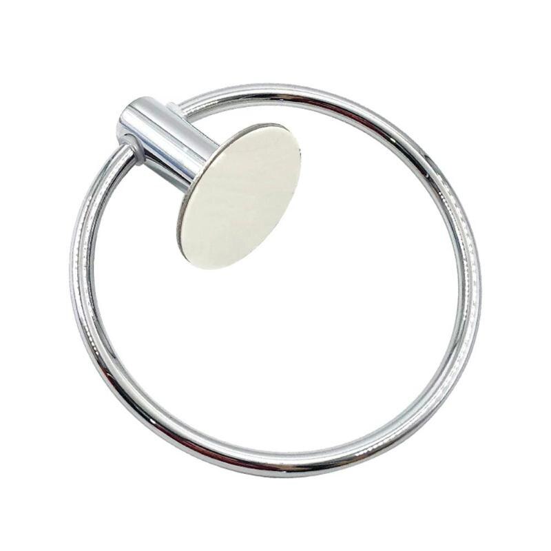 Stainless Steel Circular Towel Ring Wall Hanging Smooth Zine-alloy Towel Rack Clothes Bracket Bathroom Hardware Fixture