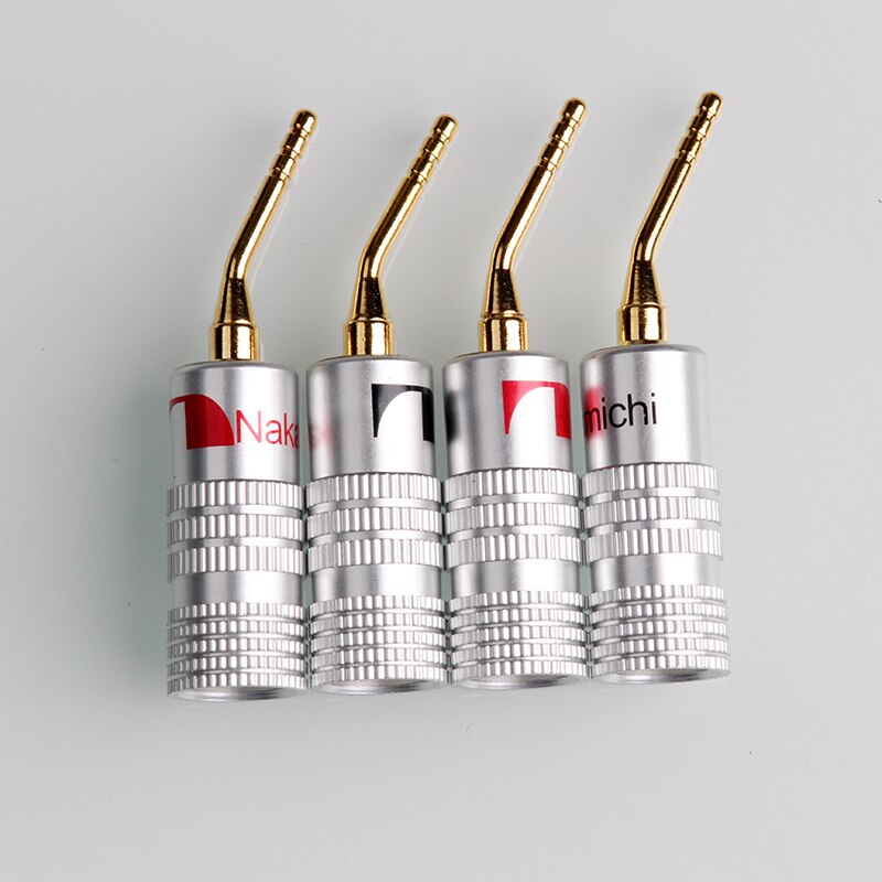 4pcs Nakamichi Gold-Plated Banana Plugs 4mm Banana Plug For Video Speaker Adapter Audio Jack Plug Wire Cable Connectors